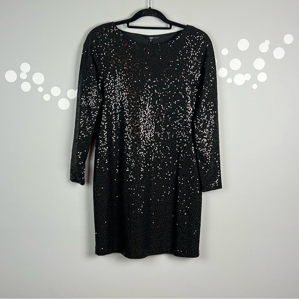 Tibi Zeppelin Sequins Shift Open Back Dress Size X-Small NWT